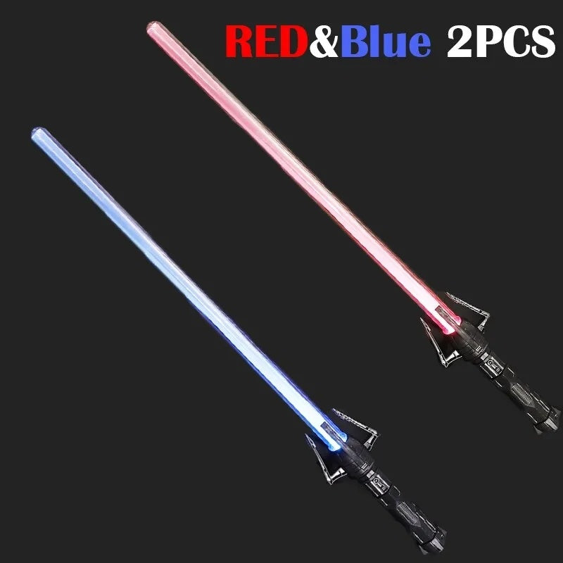 Laser Sword Red And Blue Double Sword Retractable 2 In 1