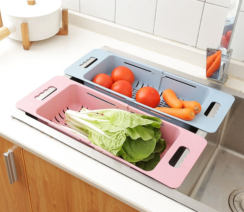 Sink telescopic vegetable basket