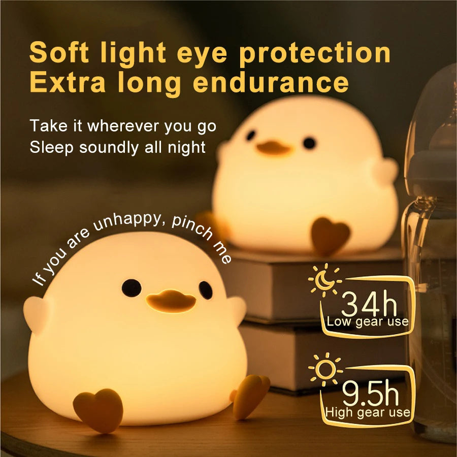 Doudou Duck Silicone Alarm Night Light