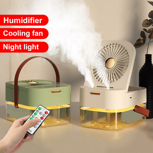 Cooling Fan, Humidifier Spray and Night light