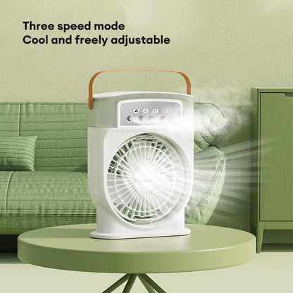 Chargeable Air Conditioner Cooling Fan With 5 Sprays 7 Colour Light